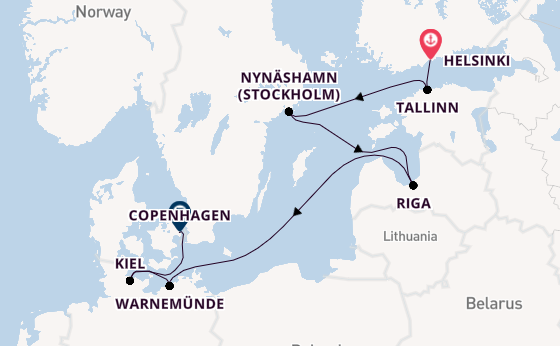 Baltic Sea from Helsinki, Finland with the Norwegian Sun