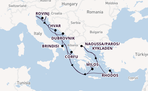 Oostelijke Middellandse Zee vanaf Athene (Piraeus), Griekenland met de EXPLORA II