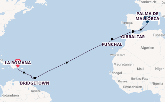 Mein Schiff 1 - Karibik trifft Mittelmeer - Von tropischer Sonne zu mediterraner Leichtigkeit
