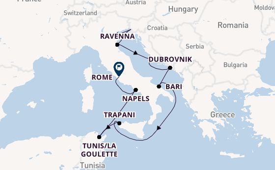 Middellandse Zee vanaf Venetië, Italië met de Silver Spirit