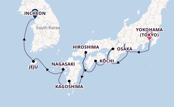 Japan from Yokohama (Tokyo), Japan with the Riviera