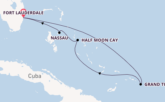 Caribbean vanaf Fort Lauderdale, Verenigde Staten met de Zuiderdam