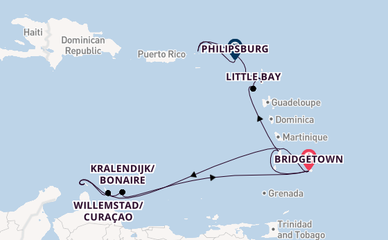 Southern Caribbean from Bridgetown, Barbados with the Seabourn Ovation 