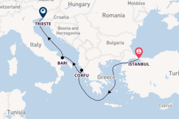 Sailing from Istanbul via Corfu