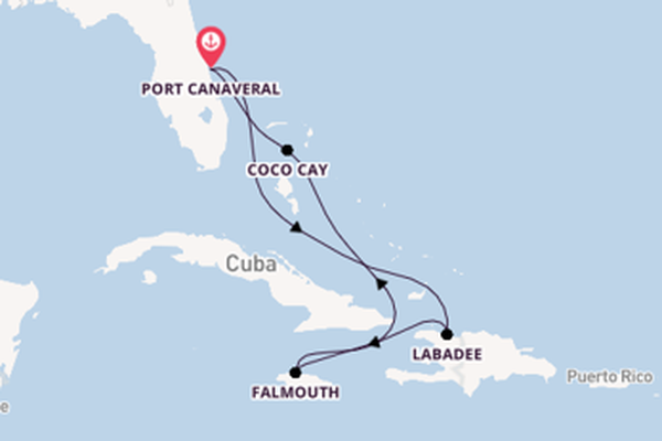 Caribbean from Port Canaveral, Florida, USA with the Adventure of the Seas