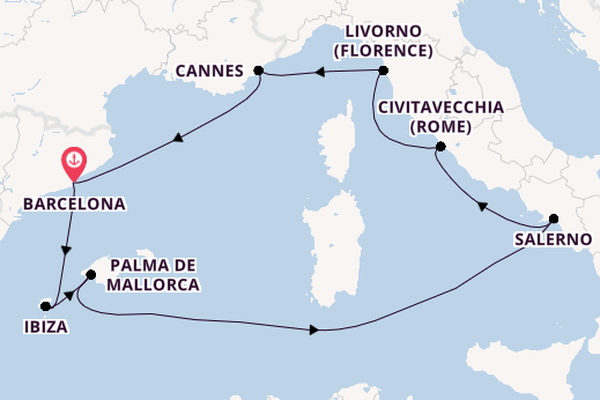 Westelijke Middellandse Zee vanaf Barcelona, Spanje met de Norwegian Breakaway