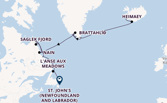 Transatlantik ab Reykjavik, Island auf der Seabourn Venture