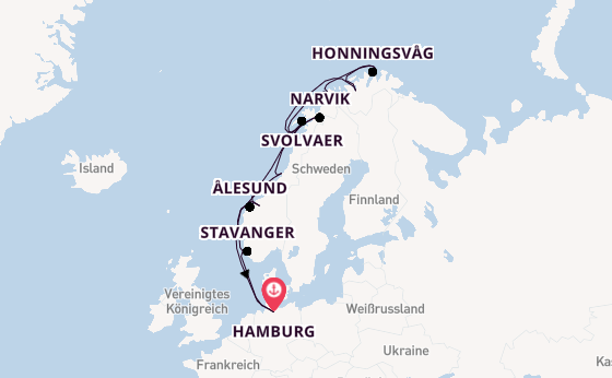 Norwegen ab Hamburg auf der MS Finnmarken