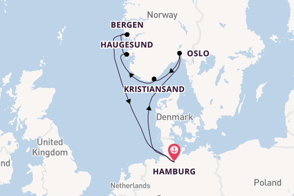 Norway from Hamburg, Germany with the MSC Preziosa
