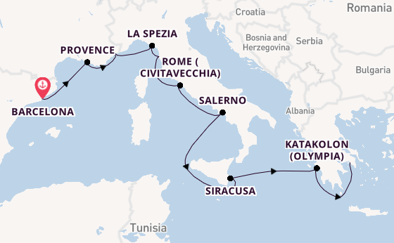 Western Mediterranean from Barcelona, Spain with the Azamara Onward