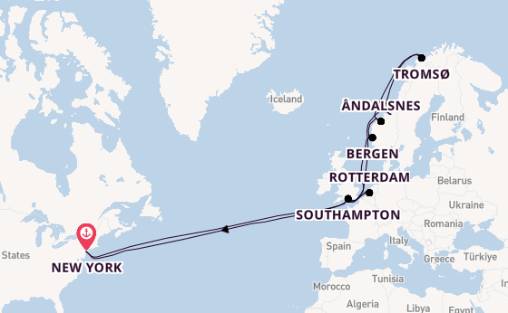 Transatlantic from New York with the Queen Mary 2