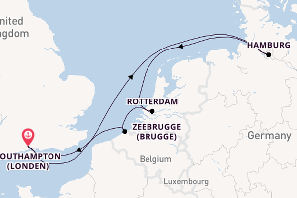 Engeland vanaf Southampton (Londen), Engeland met de MSC Preziosa