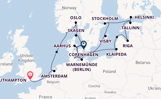 Norway from Southampton, England with the Caribbean Princess