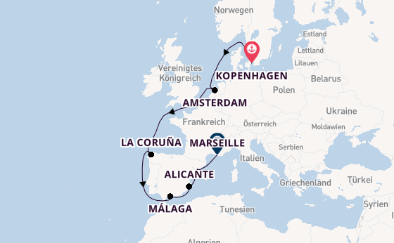 Westliches Mittelmeer ab Kopenhagen, Dänemark auf der MSC Euribia