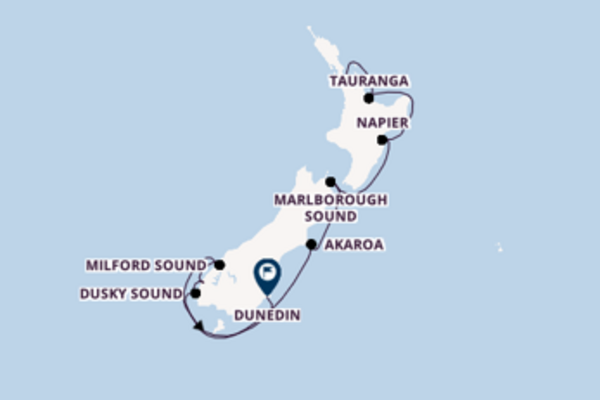 Ontdek Auckland, Dusky Sound en Dunedin