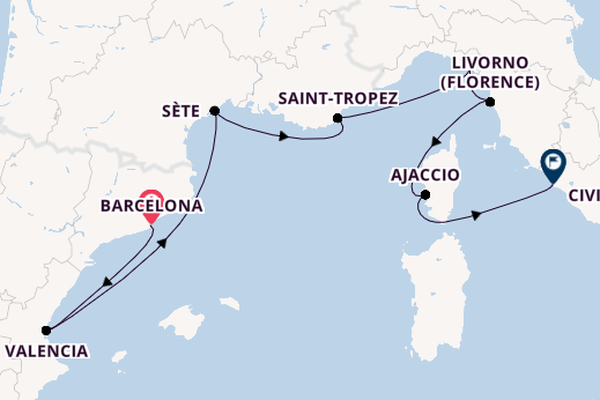 Western Mediterranean from Barcelona, Spain with the Allura