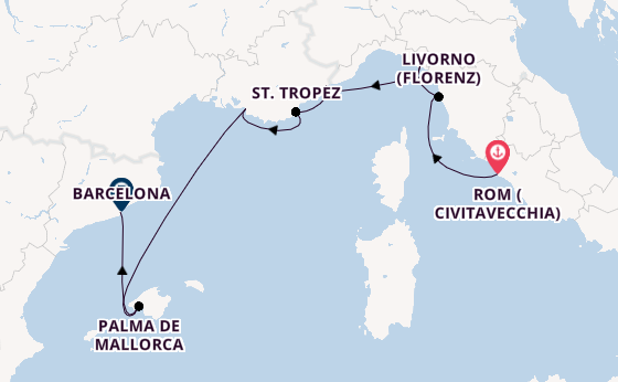 Westliches Mittelmeer ab Civitavecchia (Rom), Italien auf der Nautica