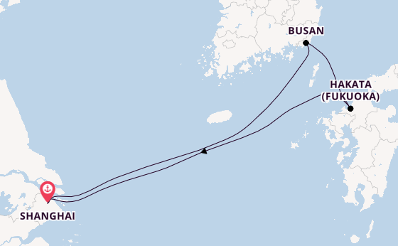 China from Shanghai, China with the MSC Bellissima