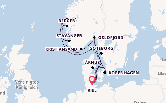 Norwegen ab Kiel, Deutschland auf AIDAprima