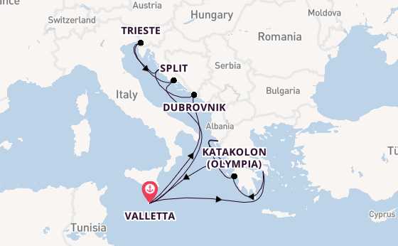 Mediterranean Sea from Valletta, Malta with the Azura