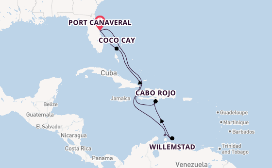Caribbean from Port Canaveral, Florida with the Adventure of the Seas