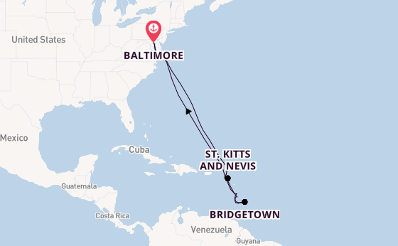 Caribbean from Baltimore, Maryland, USA with the Carnival Pride