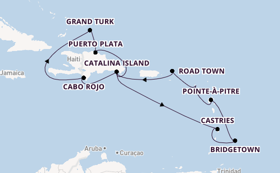 Caribbean vanaf La Romana, Dominicaanse Republiek met de Costa Fascinosa