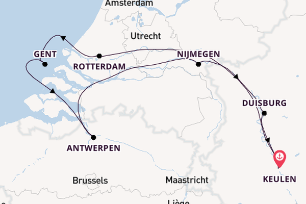 Rijn vanaf Keulen, Duitsland met de A-ROSA BRAVA