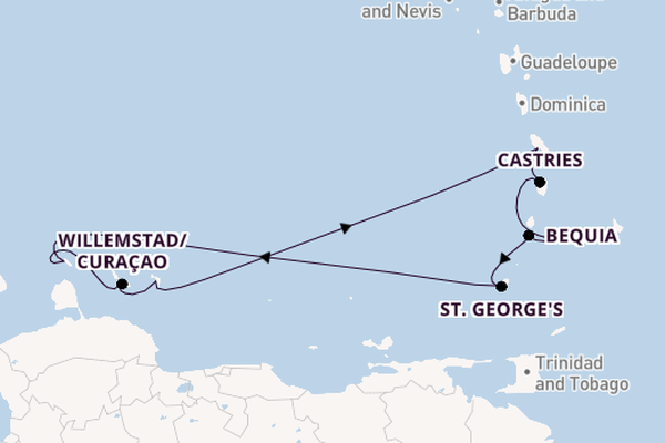 Southern Caribbean from Bridgetown, Barbados with the Silver Spirit