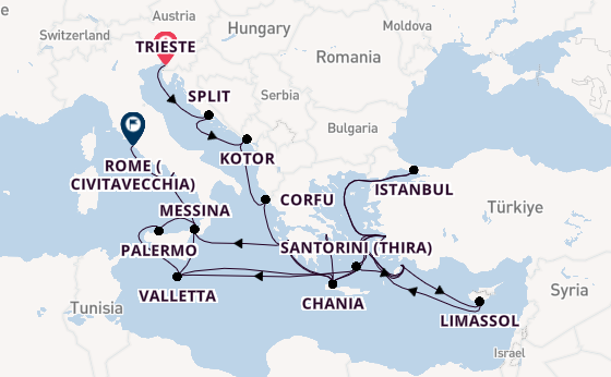 Mediterranean from Trieste, Italy with the Enchanted Princess