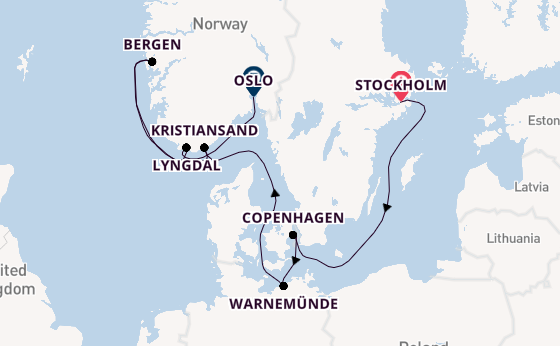 Norway from Stockholm, Sweden with the MSC Magnifica