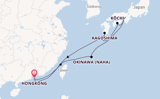 Japan ab Deutschland auf der Spectrum of the Seas