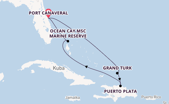 Karibik ab Port Canaveral, USA auf der MSC World Atlantic