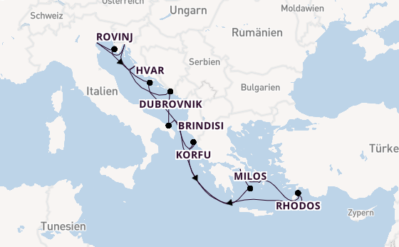 Östliches Mittelmeer ab Piräus (Athen), Griechenland auf der EXPLORA II