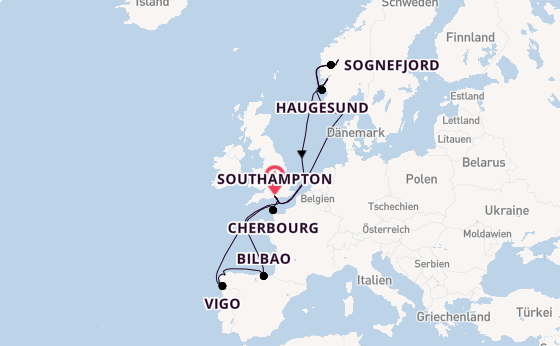 Norwegen ab Southampton, Großbritannien auf der Arvia
