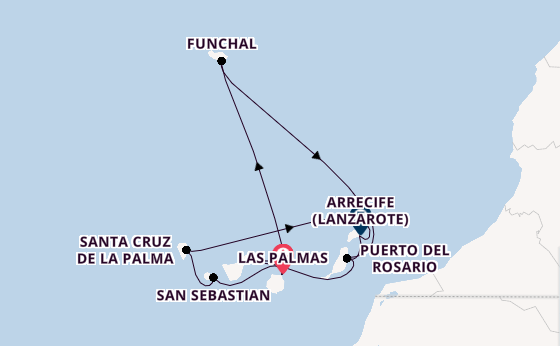 Kanarische Inseln ab Las Palmas, Gran Canaria auf AIDAstella