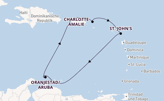 Karibik ab San Juan, Puerto Rico auf der Vision of the Seas