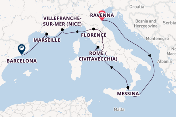 Italian Lakes & Wine Tour with Western Mediterranean Cruise