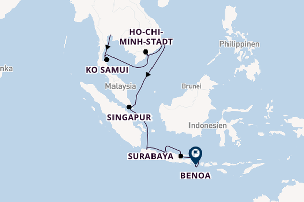 Südostasien ab Bangkok (Laem Chabang), Thailand auf der Seven Seas Explorer