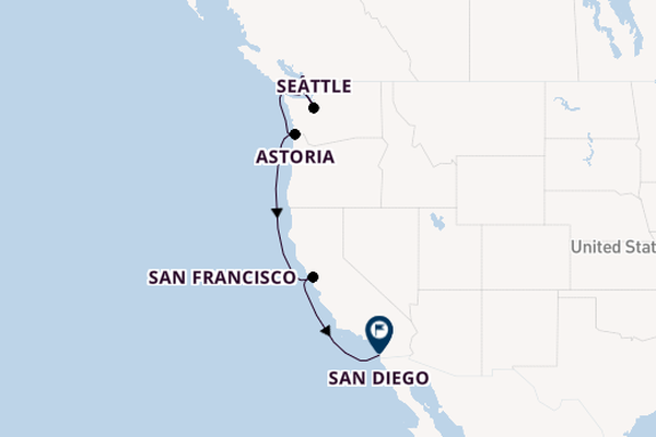 Amerikaanse Westkust vanaf Vancouver, Canada met de Azamara Quest
