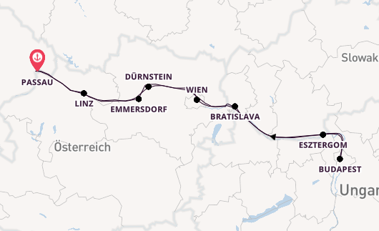 Donau ab Passau, Deutschland auf der Amadeus Star