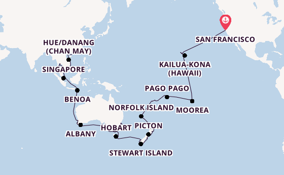 Transpacific from San Francisco, California with the Azamara Quest