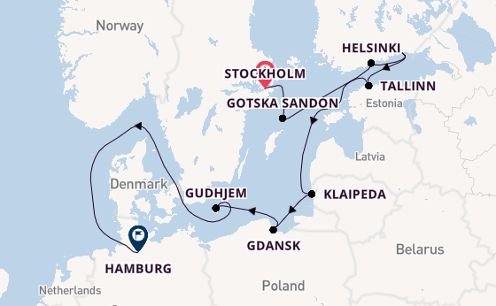 Europa vanaf Stockholm, Zweden met de HANSEATIC nature