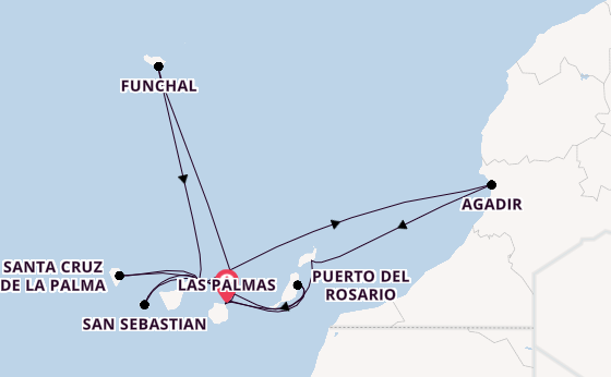 Kanarische Inseln ab Las Palmas, Gran Canaria auf der Mein Schiff 7