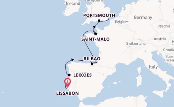 Engeland vanaf Lissabon, Portugal met de Seabourn Quest
