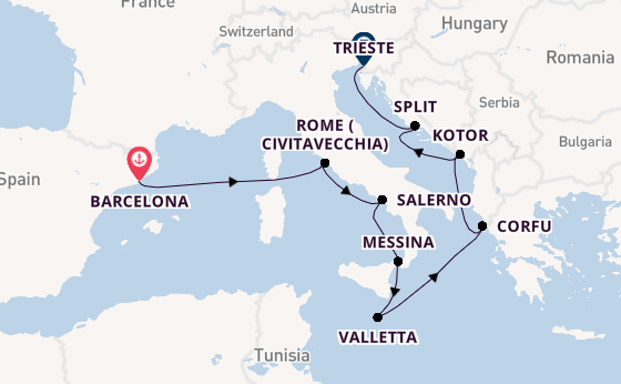 Mediterranean from Barcelona, Spain with the Allura