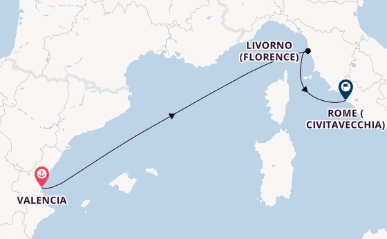 Western Mediterranean from Valencia, Spain with the MSC Orchestra 