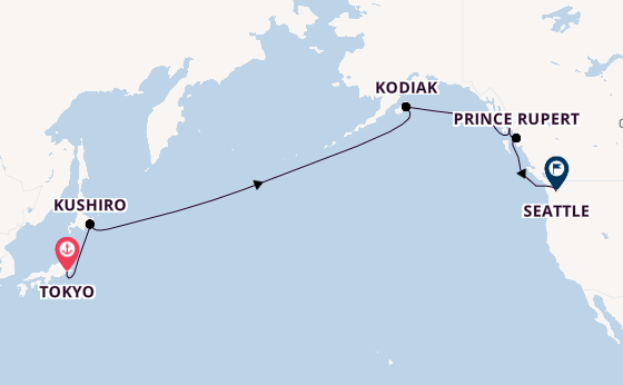 Transpacific from Tokyo, Japan with the Noordam