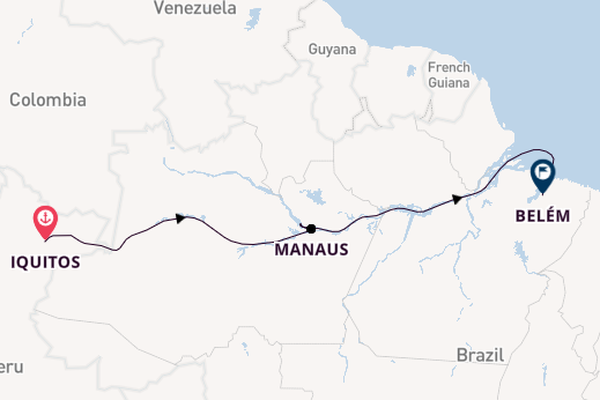Brazilië vanaf Iquitos, Peru met de HANSEATIC inspiration