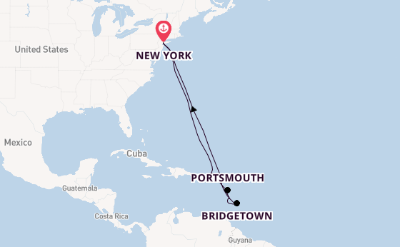 Caribbean vanaf New York, Verenigde Staten met de Queen Mary 2